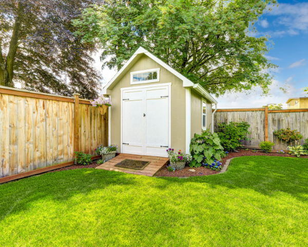 Image of an accessory structure in a backyard.